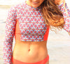 Rash vest - Avalon cropped Boho Flame